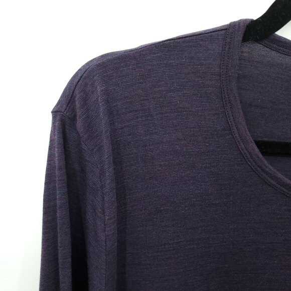 Seg'ments 100% Merino Wool Crew Neck Long Sleeve Base Layer Top L Purple - Picture 5 of 14